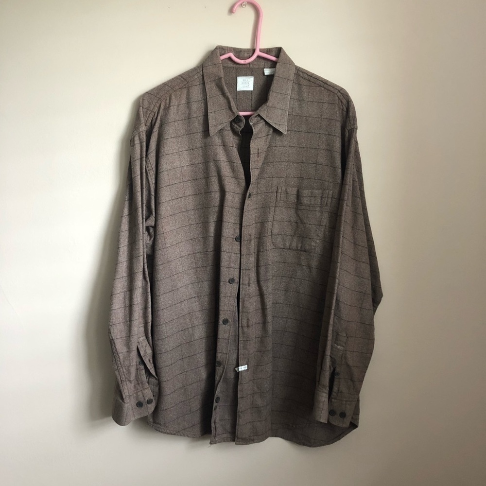 Bill Robinson Brown Striped Button-Up Shirt – Size XL